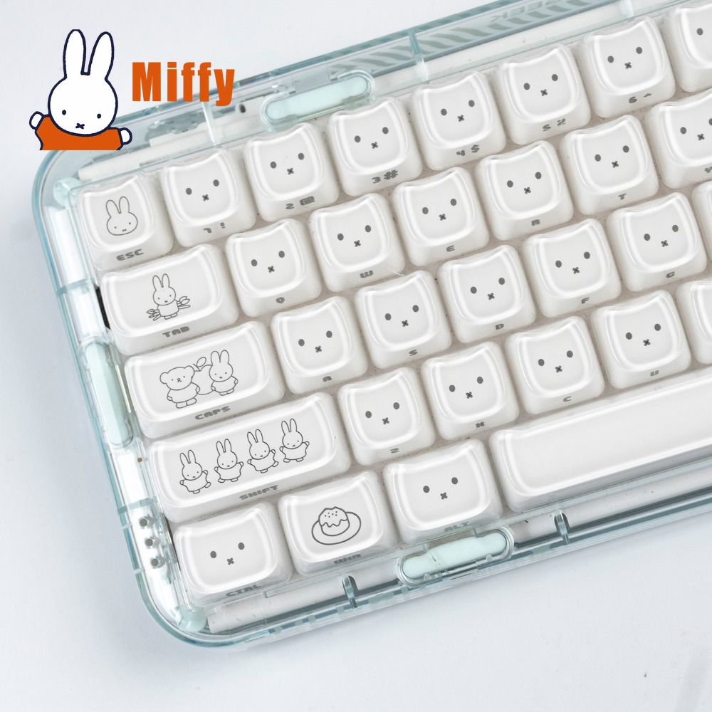 Gaming Keyboard Ergo - Kawaii Miffy Keycaps Penutup Kunci Kelinci