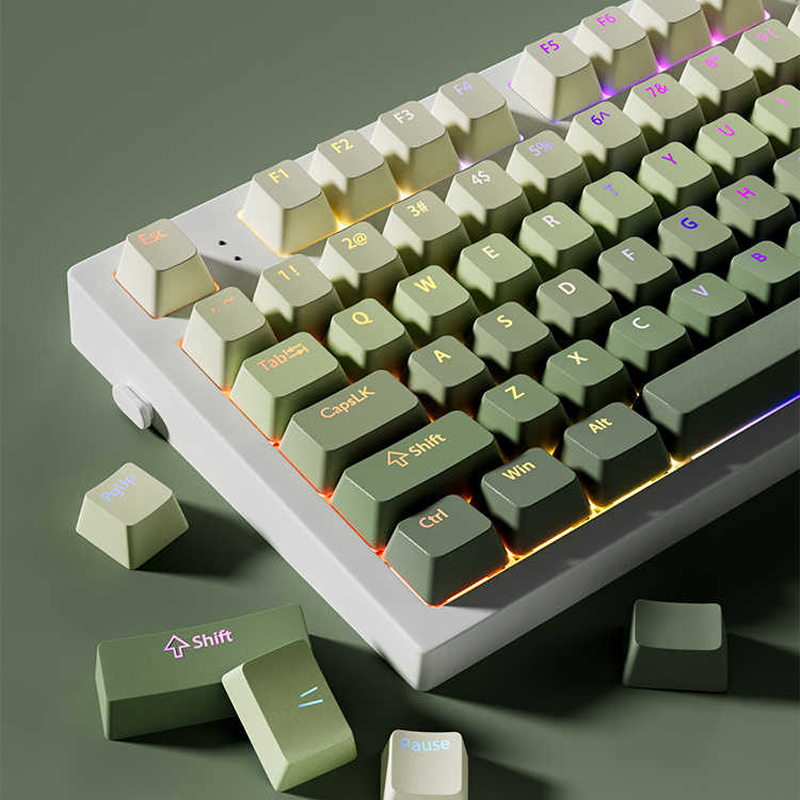 Gaming Keyboard No Rgb - Anggur Hijau Top-Lit RGB Backlit Keycaps