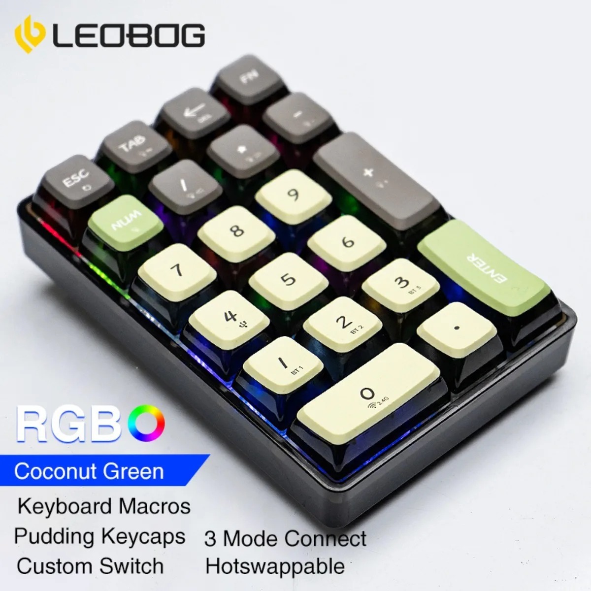 Gaming Keyboard Mechanical - LEOBOG K21 Numpad Keyboard Nirkabel Mekanik