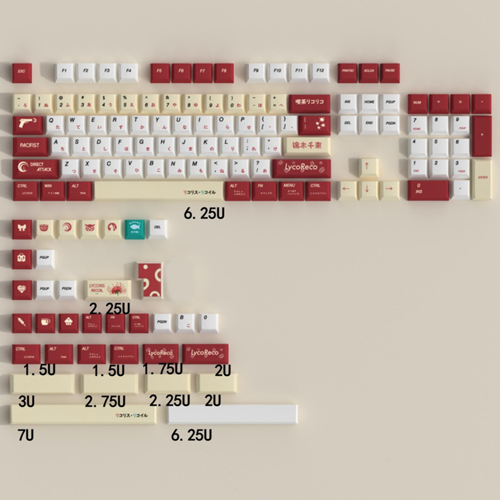 Gaming Keyboard Ergonomics - Lycoris Recoil Anime PBT Keycap Profil