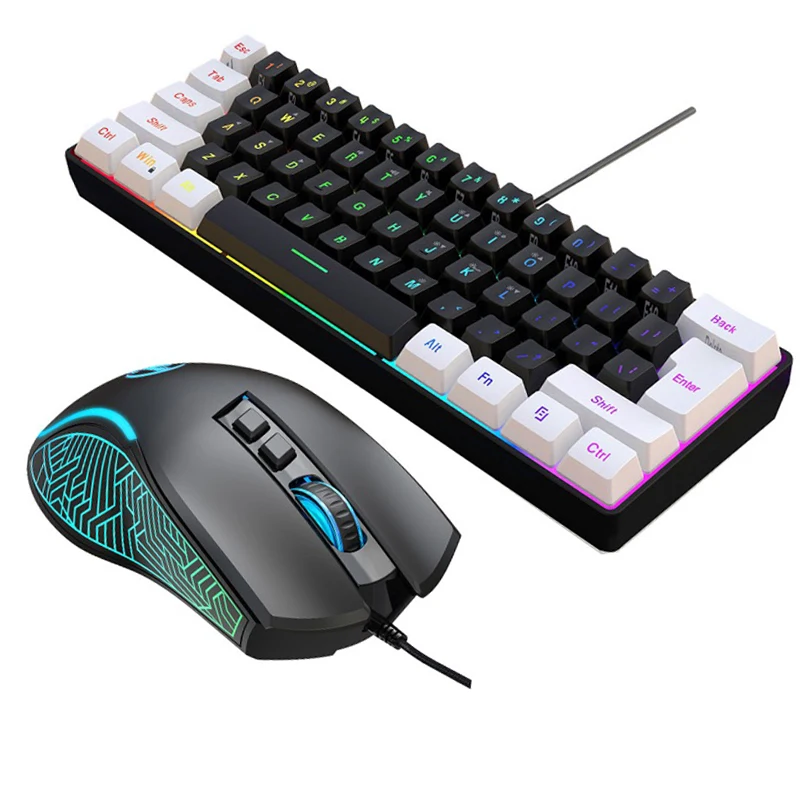 Keyboard dan Mouse 60% Combo K - Gaming Keyboard Ergonomics ulasan dan harga