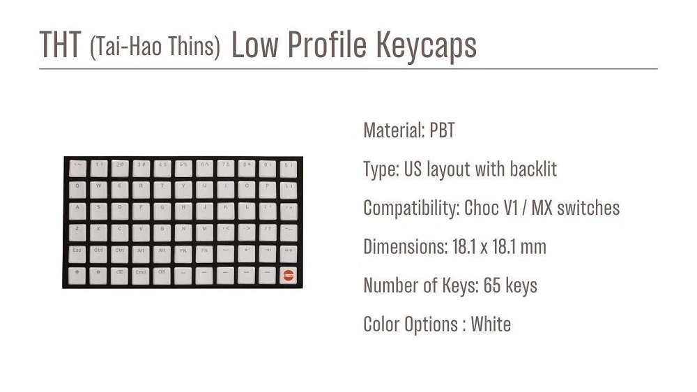 Taihao THT Keycap putih Thins  - Gaming Keyboard Ergo ulasan dan harga